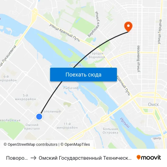 Поворотная to Омский Государственный Технический Университет map