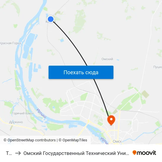 Тпк to Омский Государственный Технический Университет map