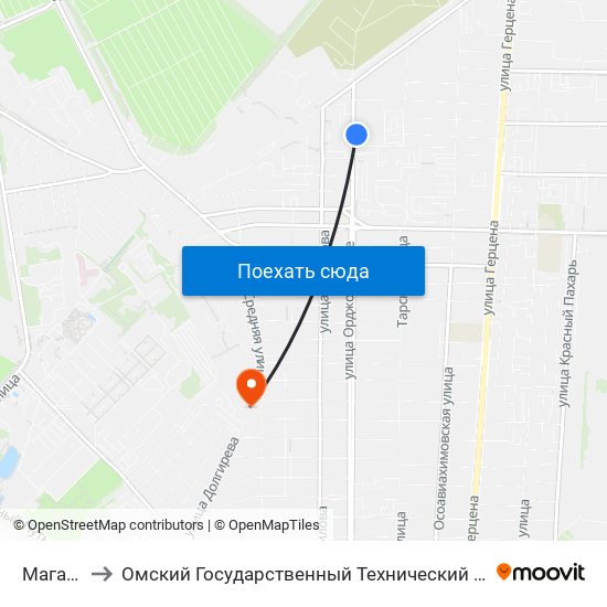 Магазин to Омский Государственный Технический Университет map