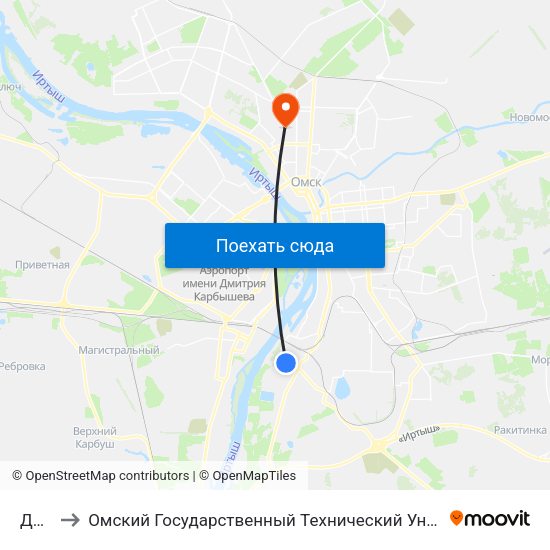 Дрсу to Омский Государственный Технический Университет map