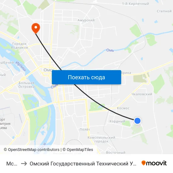 Мсч-9 to Омский Государственный Технический Университет map