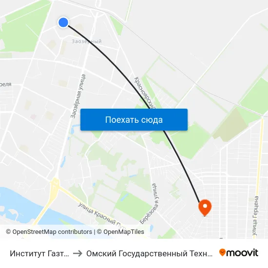 Институт Газтехнология to Омский Государственный Технический Университет map