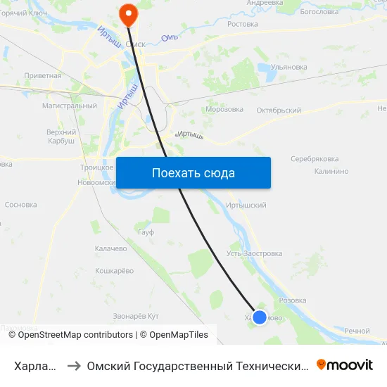 Харламово to Омский Государственный Технический Университет map