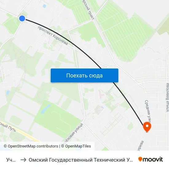 Учхоз to Омский Государственный Технический Университет map