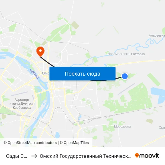 Сады Спектр to Омский Государственный Технический Университет map