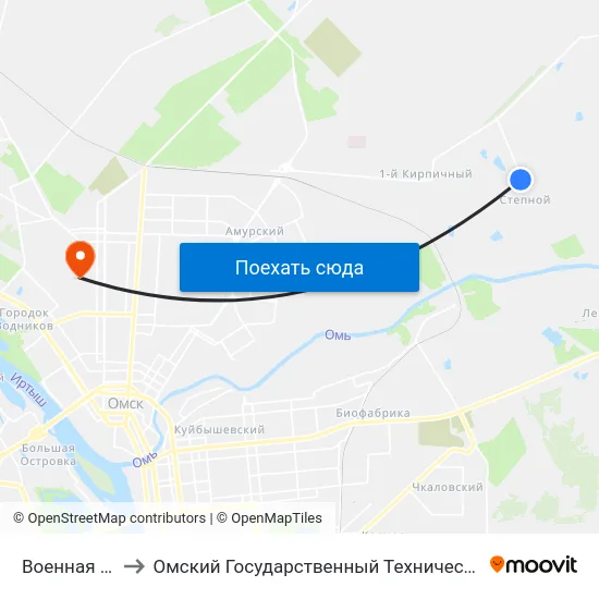 Военная Часть to Омский Государственный Технический Университет map