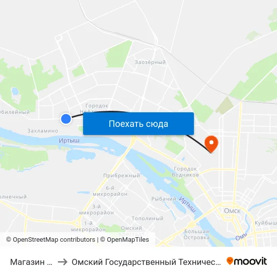 Магазин Садко to Омский Государственный Технический Университет map