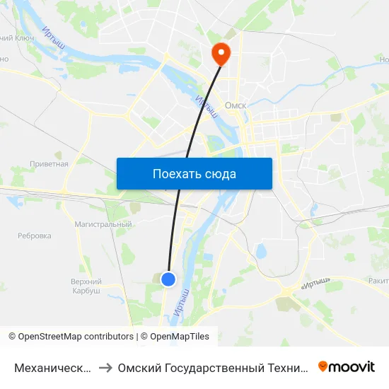 Механический Завод to Омский Государственный Технический Университет map