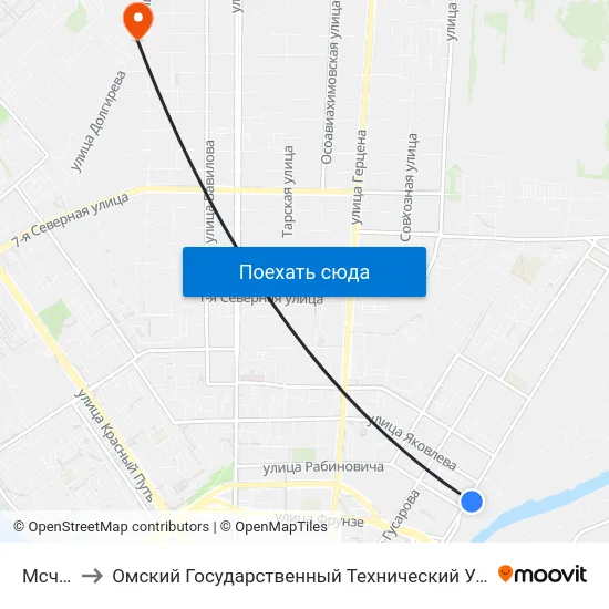 Мсч-10 to Омский Государственный Технический Университет map