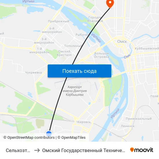 Сельхозтехника to Омский Государственный Технический Университет map