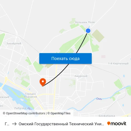 Гаи to Омский Государственный Технический Университет map