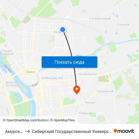 Амурский Рынок to Сибирский Государственный Университет Физической Культуры И Спорта map