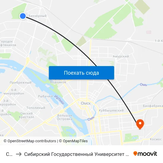 Сады to Сибирский Государственный Университет Физической Культуры И Спорта map