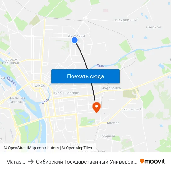 Магазин Заря to Сибирский Государственный Университет Физической Культуры И Спорта map