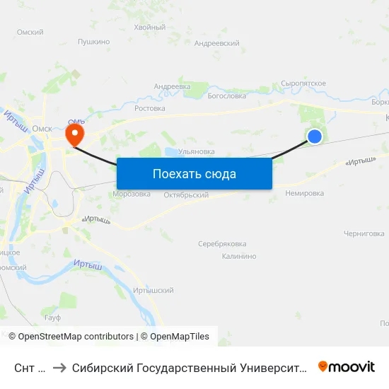 Снт Полёт to Сибирский Государственный Университет Физической Культуры И Спорта map