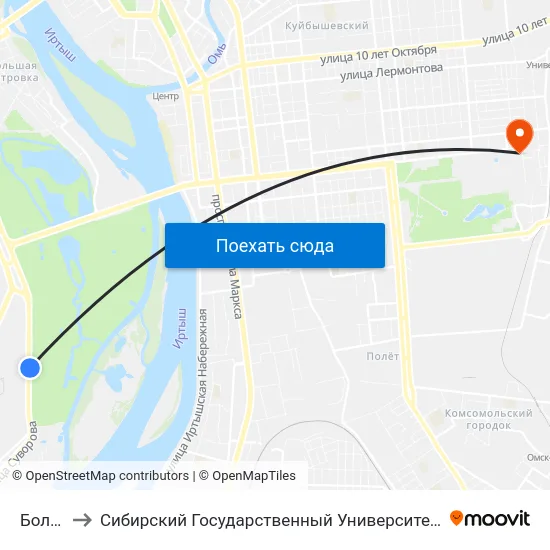 Больница to Сибирский Государственный Университет Физической Культуры И Спорта map
