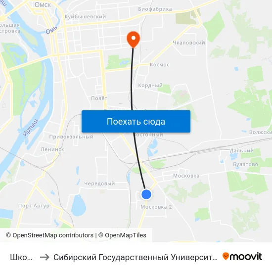 Школа №71 to Сибирский Государственный Университет Физической Культуры И Спорта map