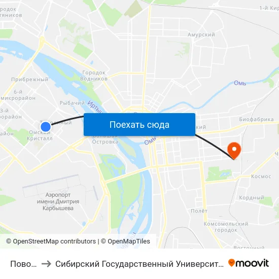 Поворотная to Сибирский Государственный Университет Физической Культуры И Спорта map