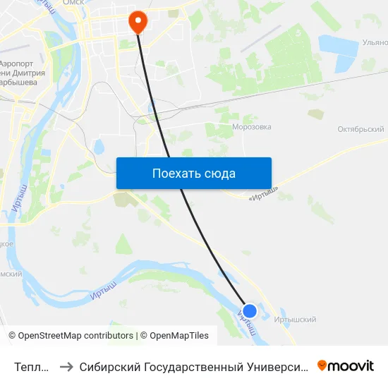 Тепличный-2 to Сибирский Государственный Университет Физической Культуры И Спорта map