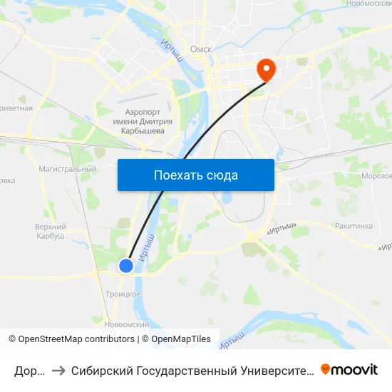 Дорстрой to Сибирский Государственный Университет Физической Культуры И Спорта map