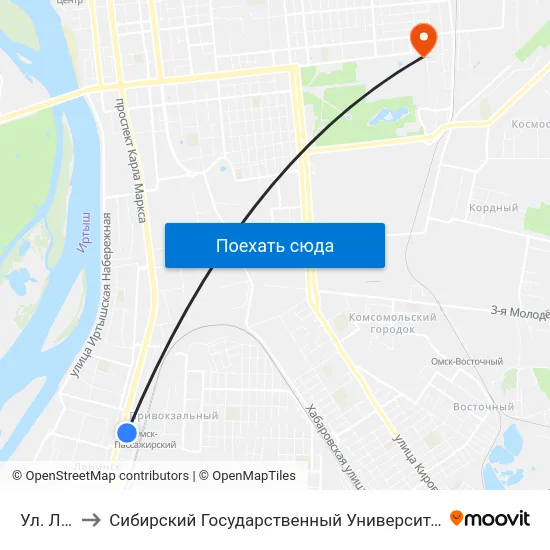 Ул. Лобкова to Сибирский Государственный Университет Физической Культуры И Спорта map