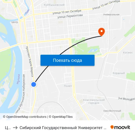 Цирк to Сибирский Государственный Университет Физической Культуры И Спорта map