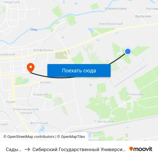 Сады Спектр to Сибирский Государственный Университет Физической Культуры И Спорта map