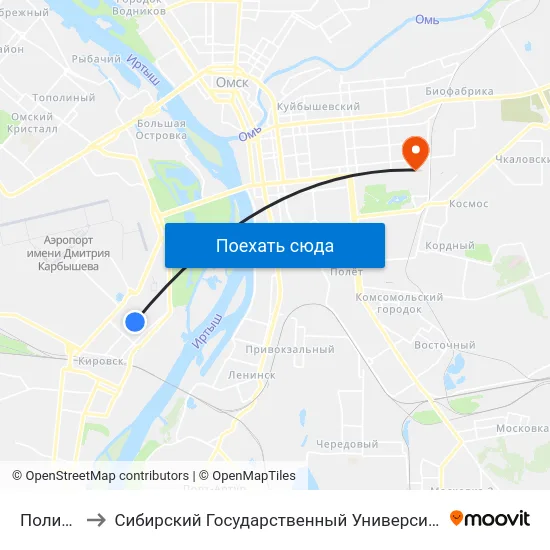 Поликлиника to Сибирский Государственный Университет Физической Культуры И Спорта map