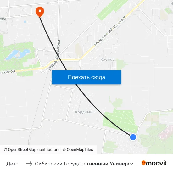 Детский Сад to Сибирский Государственный Университет Физической Культуры И Спорта map