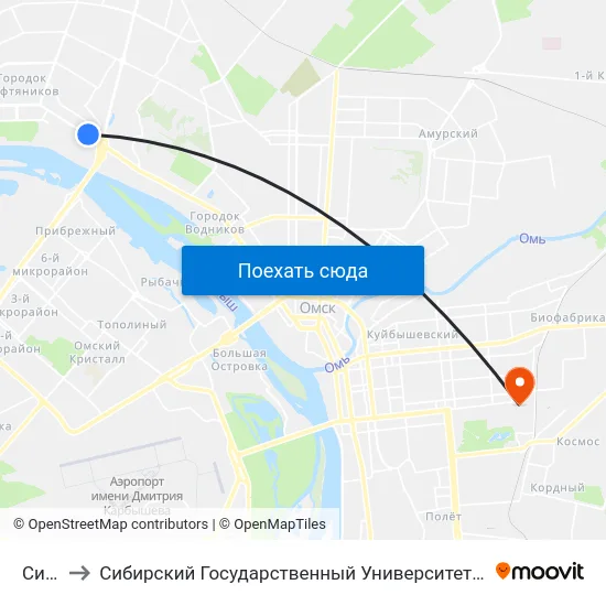 Сибади to Сибирский Государственный Университет Физической Культуры И Спорта map