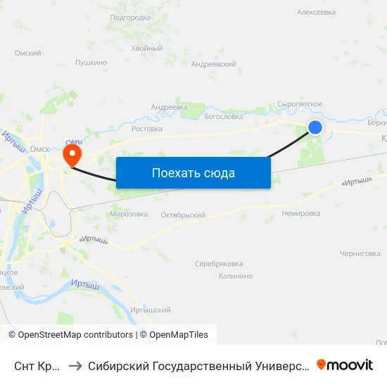 Снт Кружевница to Сибирский Государственный Университет Физической Культуры И Спорта map