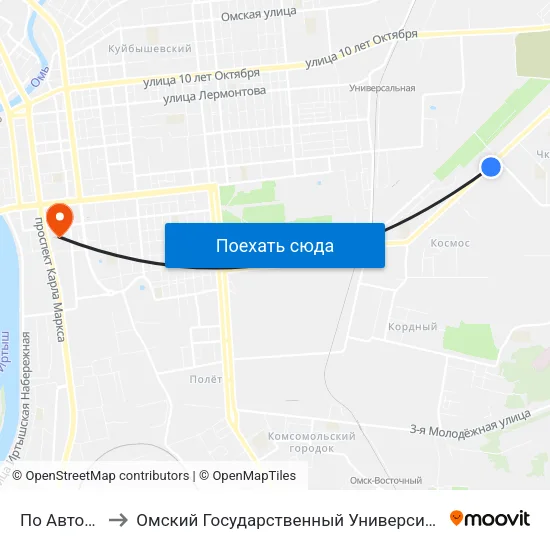 По Автоматика to Омский Государственный Университет Путей Сообщения map
