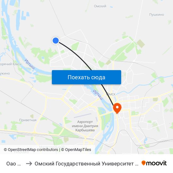 Оао Онпз to Омский Государственный Университет Путей Сообщения map