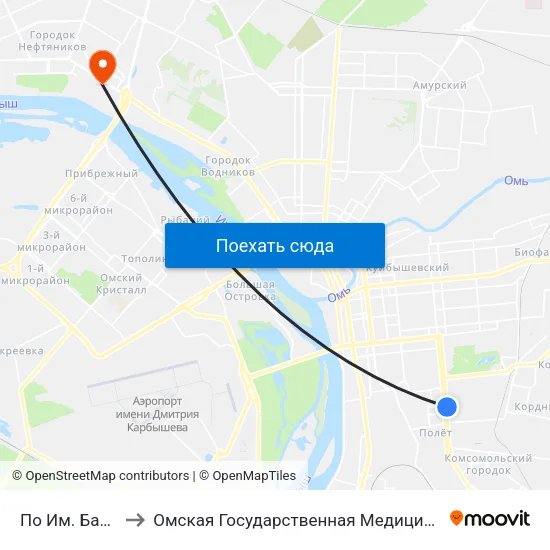 По Им. Баранова to Омская Государственная Медицинская Академия map
