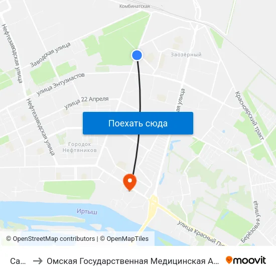 Сады to Омская Государственная Медицинская Академия map