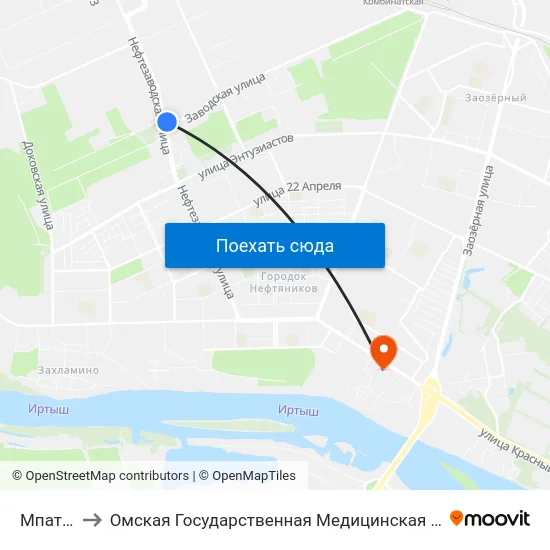 Мпатп-7 to Омская Государственная Медицинская Академия map