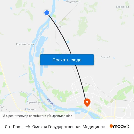 Снт Росинка to Омская Государственная Медицинская Академия map