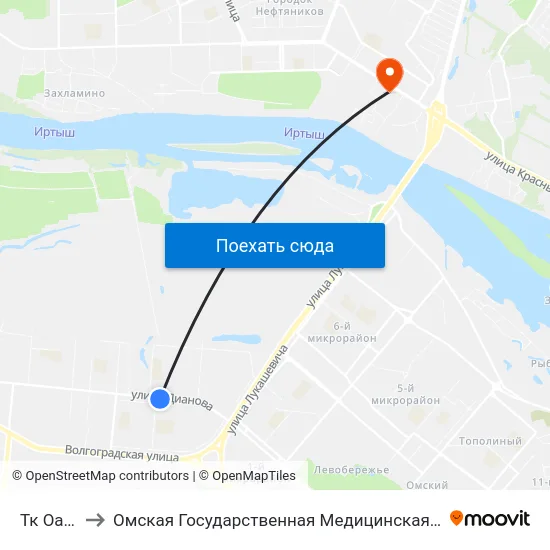 Тк Оазис to Омская Государственная Медицинская Академия map