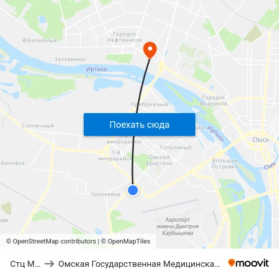 Стц Мега to Омская Государственная Медицинская Академия map