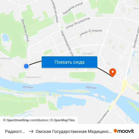 Радиостанция to Омская Государственная Медицинская Академия map