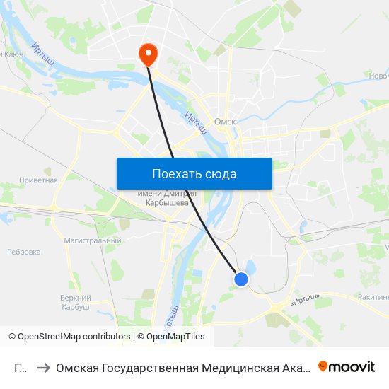 Гаи to Омская Государственная Медицинская Академия map