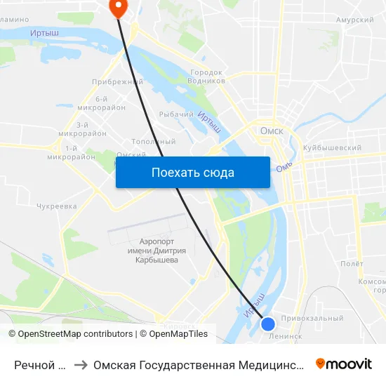 Речной Порт to Омская Государственная Медицинская Академия map