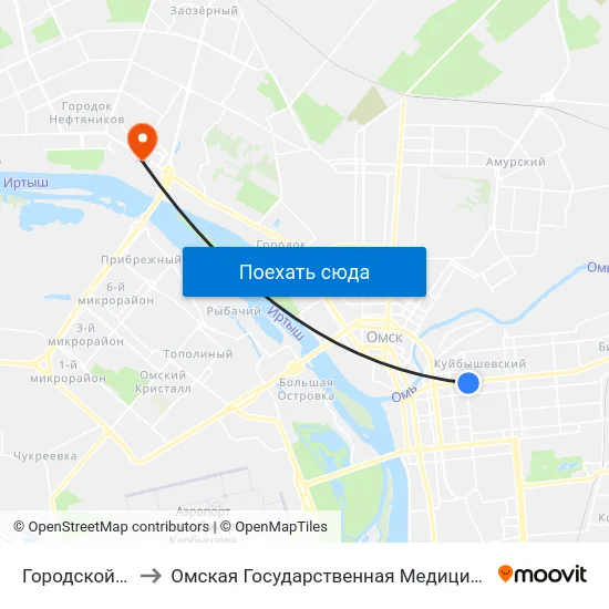 Городской Музей to Омская Государственная Медицинская Академия map