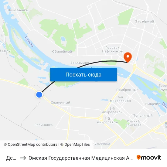 Дск-2 to Омская Государственная Медицинская Академия map