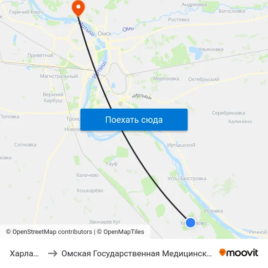 Харламово to Омская Государственная Медицинская Академия map