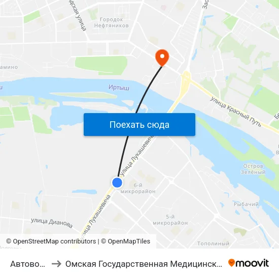 Автовокзал to Омская Государственная Медицинская Академия map