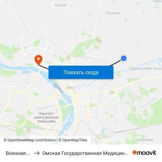Военная Часть to Омская Государственная Медицинская Академия map