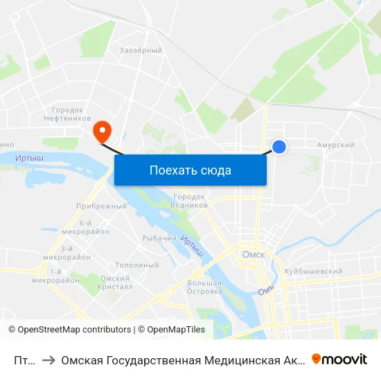 Птск to Омская Государственная Медицинская Академия map