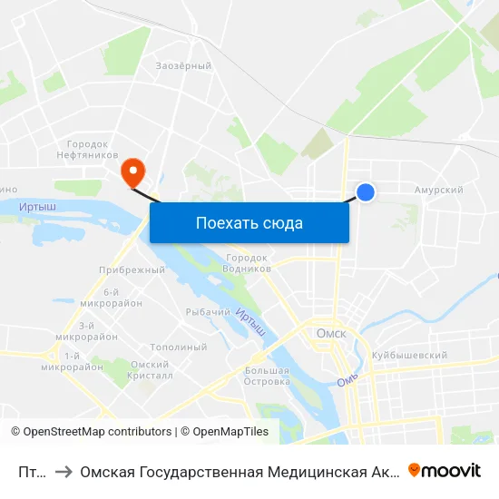 Птск to Омская Государственная Медицинская Академия map