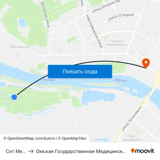 Снт Медик to Омская Государственная Медицинская Академия map